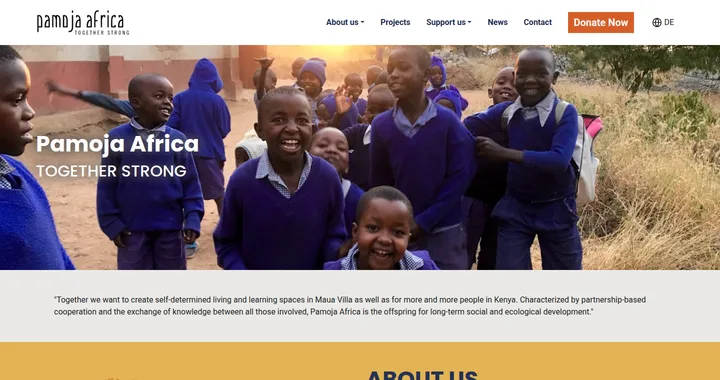 Schermafbeelding van pamoja-africa.org